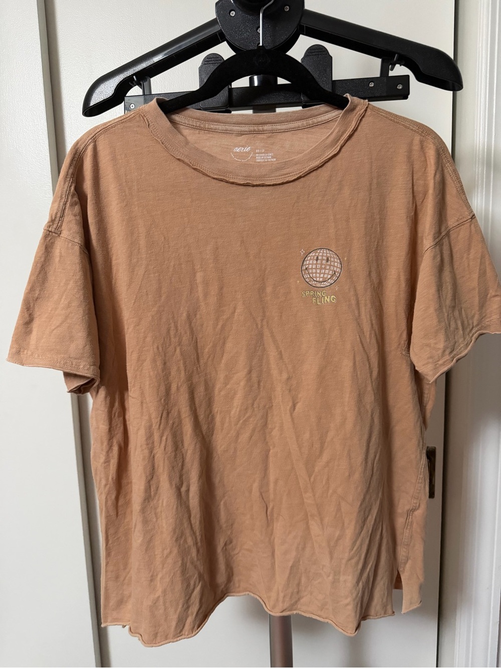 Girl's Washed Tan Graphic Tee - Spring Fling